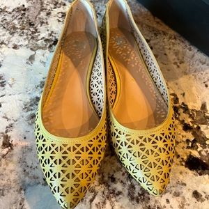 NWOT Joe's jeans| Pixie laser cut lime flats